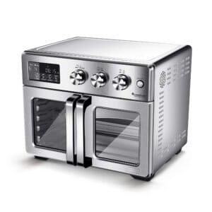 TurboTronic AFD32 Airfryer XXL og Ovn – Dobbelt Dør - 32 Liter – Sølv