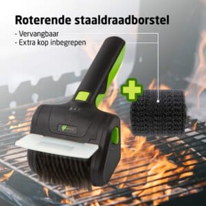 HomeTech HT024 Elektrisk BBQ-børste i stål - Trådløs og roterende - Billede 4