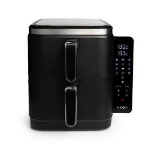 Nexxt Dobbelt Stakket Airfryer med 12 Madlavningsprogrammer – 11 Liter – Sort