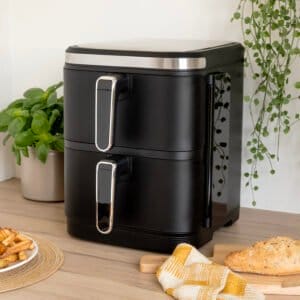 Nexxt Dobbelt Stakket Airfryer med 12 Madlavningsprogrammer – 11 Liter – Sort - Image 5