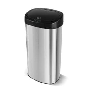 TurboTronic Affaldsbeholder med Sensor - 68 Liter - Sort/Rustfrit Stål