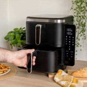 Nexxt Dobbelt Stakket Airfryer med 12 Madlavningsprogrammer – 11 Liter – Sort - Image 6