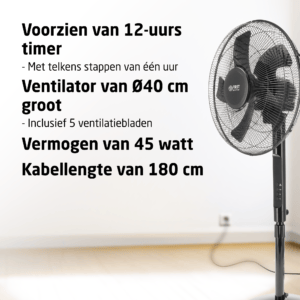 TZS First Austria 5553-4 Standventilator - Statiefventilator – Sort - Billede 6