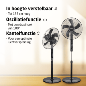 TZS First Austria 5553-4 Standventilator - Statiefventilator – Sort - Billede 4