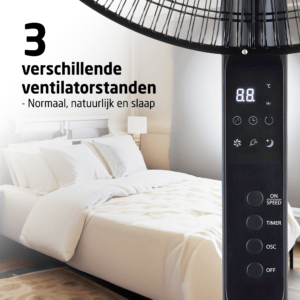 TZS First Austria 5553-4 Standventilator - Statiefventilator – Sort - Billede 2