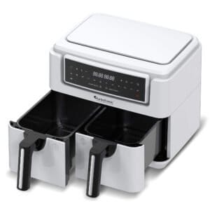 TurboTronic AF118 Dobbelt Airfryer XL - Digital Varmluftfrituregryde - 7,6 Liter - Hvid - Image 3