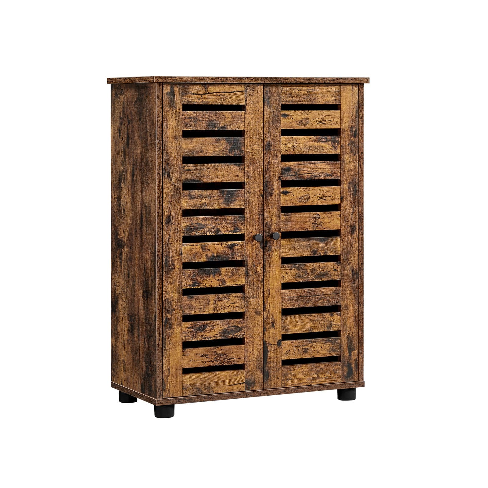 VASAGLE Bathroom Floor Cabinet, Storage Cabinet Unit, Multipurpose Cabinet, with 2 Louvred Doors, Adjustable Shelf, Sideboard, for Bedroom, Living Room, Kitchen, Rustic Brown BBK142X01 1 VASAGLE Bathroom Floor Cabinet, Storage Cabinet Unit, Multipurpose Cabinet, with 2 Louvred Doors, Adjustable Shelf, Sideboard, for Bedroom, Living Room, Kitchen, Rustic Brown BBK142X01