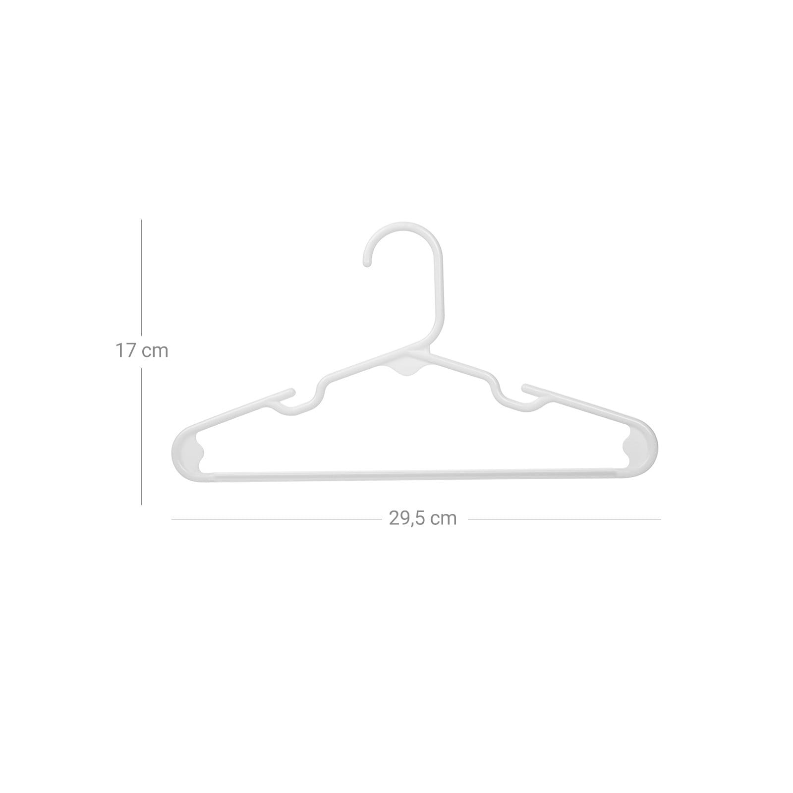 SONGMICS 30 Pack Plastic Nursery Hangers, Baby/Kids Hangers, Space Saving, With Widened Grooves and Reinforced Corners, Nice size for a baby’s wardrobe/closet/cupboard, 29.5 cm, White CRP06W-30 7 SONGMICS 30 Pack Plastic Nursery Hangers, Baby/Kids Hangers, Space Saving, With Widened Grooves and Reinforced Corners, Nice size for a baby’s wardrobe/closet/cupboard, 29.5 cm, White CRP06W-30 - Billede 7