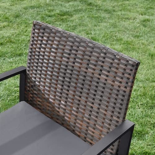 Songmics GGF010G05 Balcony Furniture Set, PE Polyrattan Lounge Set, Table and 2 Chairs, Patio Furniture, Easy Assembly, Outdoor, for Patio, Balcony, Garden, Black/Grey 5 Songmics GGF010G05 Balcony Furniture Set, PE Polyrattan Lounge Set, Table and 2 Chairs, Patio Furniture, Easy Assembly, Outdoor, for Patio, Balcony, Garden, Black/Grey - Billede 5