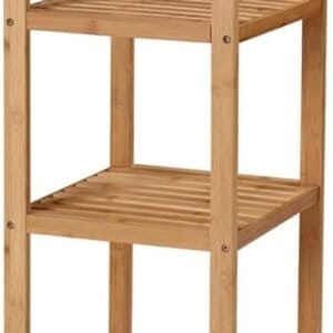 SONGMICS 4 Tier Multifunctional Bathroom Shelves 100% Bamboo Storage Unit