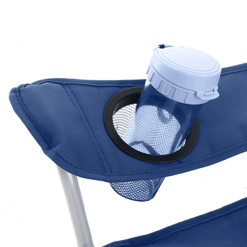 SONGMICS Folding Camping Chairs, Set of 2 Outdoor Chair, with Armrests, Cup Holder, Portable, 120 kg Capacity, for Camping, Garden, Fishing, Beach, Balcony, Dark Blue GCB01IN 5 SONGMICS Folding Camping Chairs, Set of 2 Outdoor Chair, with Armrests, Cup Holder, Portable, 120 kg Capacity, for Camping, Garden, Fishing, Beach, Balcony, Dark Blue GCB01IN - Billede 5