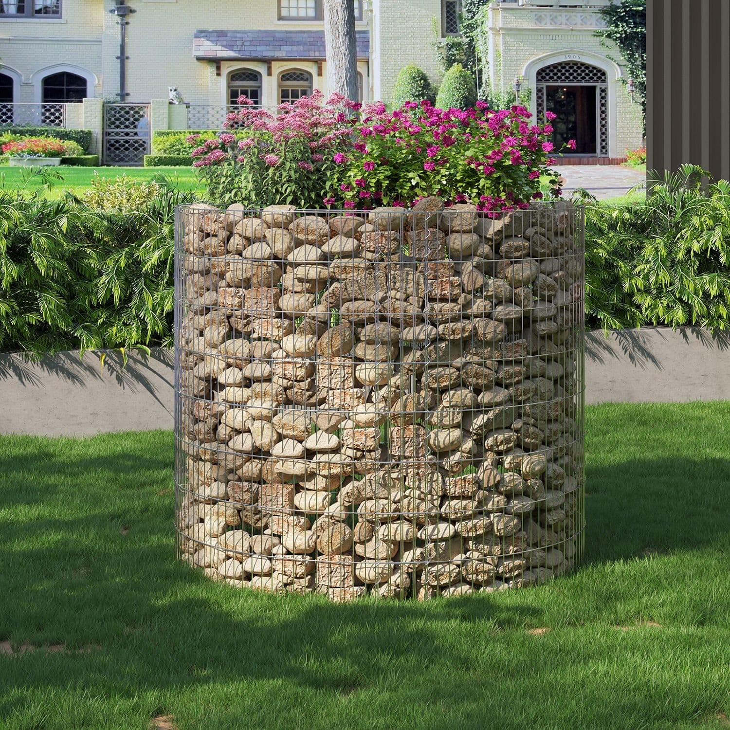 Metal Gabionbur og Kurv med Tykke Gitre 2,5 x 10 cm, Rustbestandigt Galvaniseret Stål 4 Metal Gabionbur og Kurv med Tykke Gitre 2,5 x 10 cm, Rustbestandigt Galvaniseret Stål - Billede 4