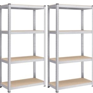 Sæt med 2 stålhylder og MDF-plader med mulighed for opdeling