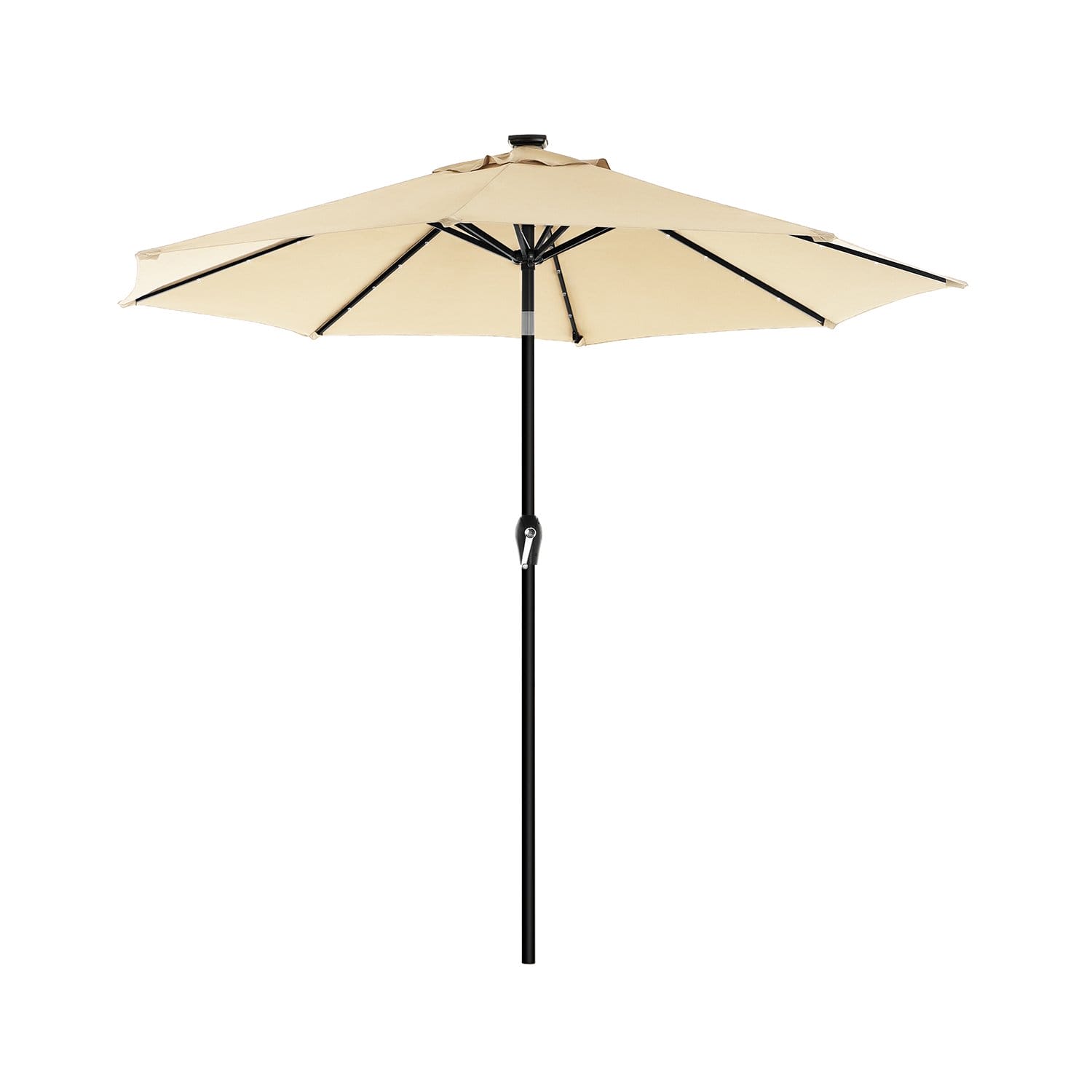SONGMICS 3 m Garden Parasol Umbrella with Solar-Powered LED Lights, Sunshade with UPF 50+ Protection, Tilting, Crank Handle for Opening Closing, Base Not Included, Beige GPU033M01 1 SONGMICS 3 m Garden Parasol Umbrella with Solar-Powered LED Lights, Sunshade with UPF 50+ Protection, Tilting, Crank Handle for Opening Closing, Base Not Included, Beige GPU033M01