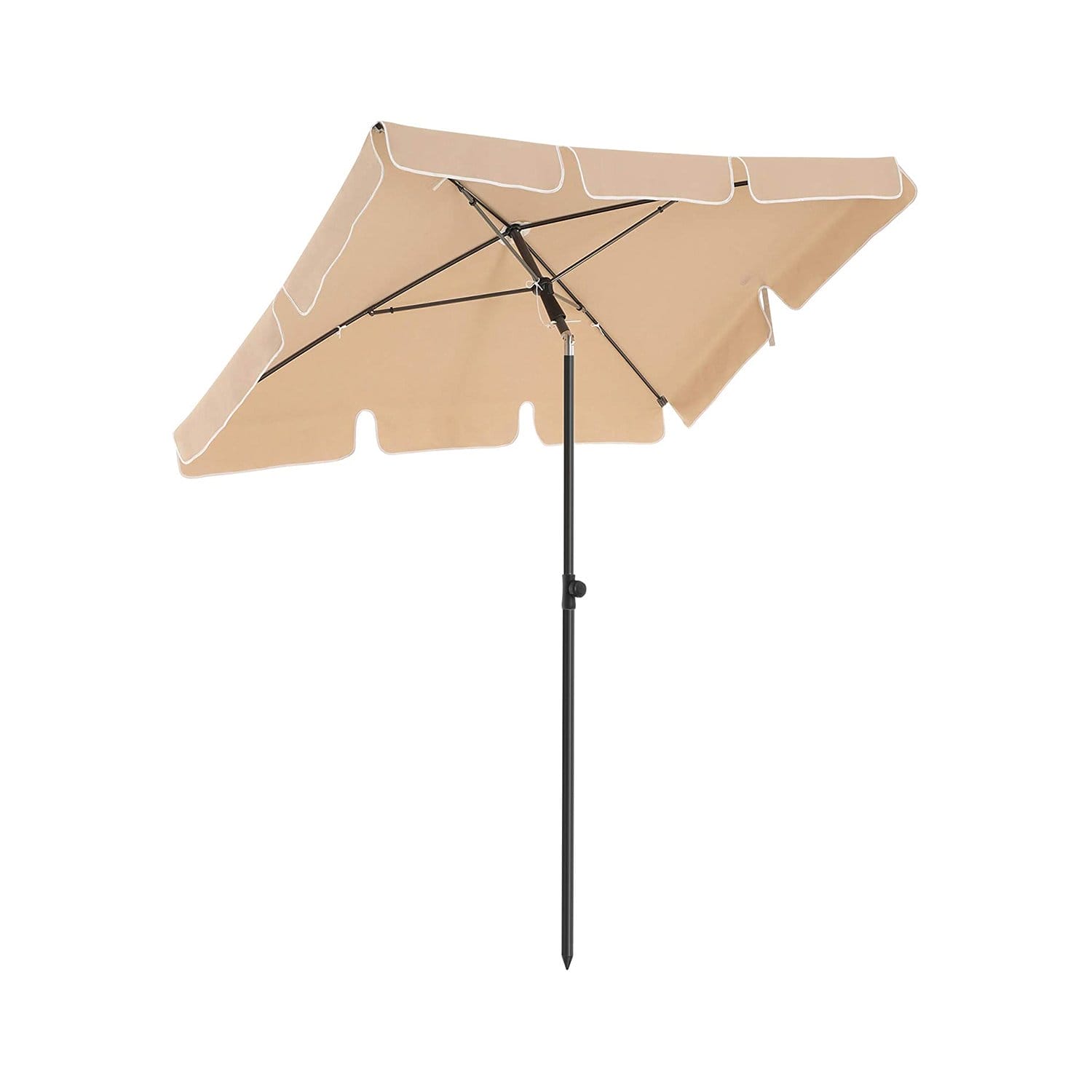 SONGMICS Rectangular Balcony Parasol 1.8 x 1.25 m, UPF 50+ Protection, Tilting Sunshade, PA-Coated Canopy, Carrying Bag, Garden Terrace, Base Not Included, Taupe GPU180K01 1 SONGMICS Rectangular Balcony Parasol 1.8 x 1.25 m, UPF 50+ Protection, Tilting Sunshade, PA-Coated Canopy, Carrying Bag, Garden Terrace, Base Not Included, Taupe GPU180K01