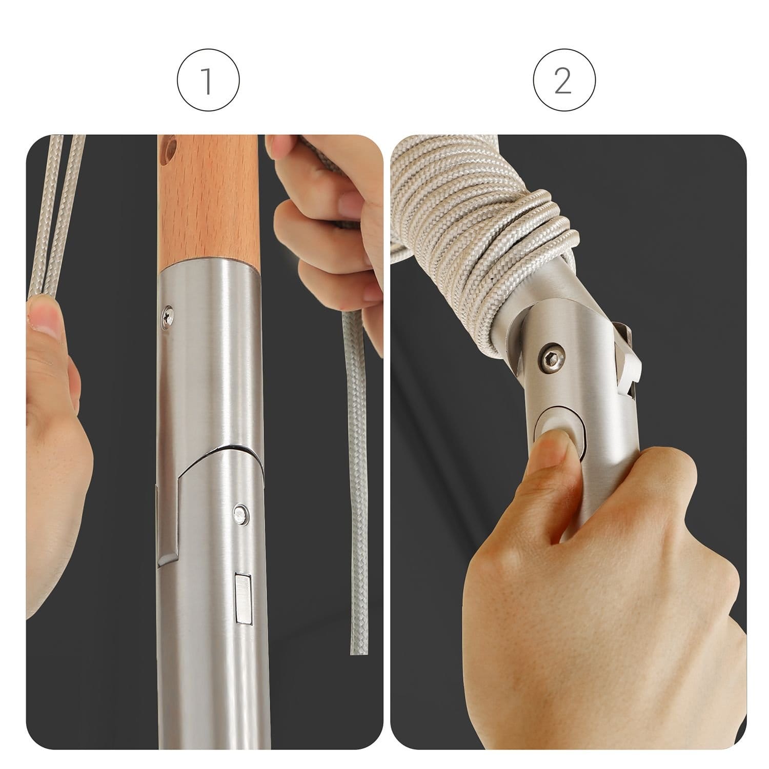 SONGMICS 300 cm Garden Umbrella, Octagonal Parasol with Sun Protection, Wooden Pole and Ribs, Tilt Mechanism, Base Not Included, for Balcony Terrace Garden Outdoor, Taupe GPU32BR 5 SONGMICS 300 cm Garden Umbrella, Octagonal Parasol with Sun Protection, Wooden Pole and Ribs, Tilt Mechanism, Base Not Included, for Balcony Terrace Garden Outdoor, Taupe GPU32BR - Billede 5