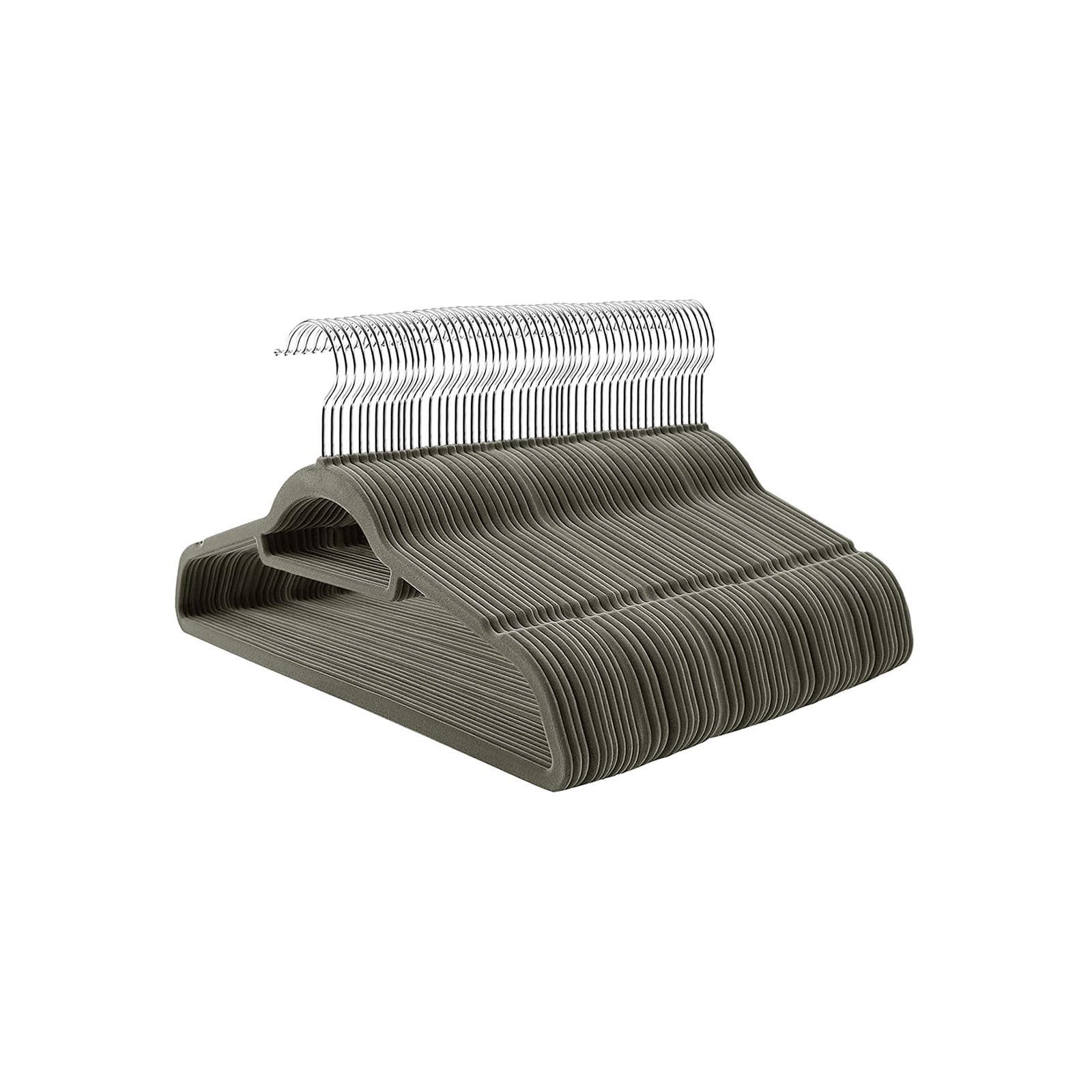 SONGMICS Velvet Hangers, 100 Pack, Non-Slip Clothes Hangers, 0.6 cm Thickness, Space Saving, 360° Swivel Hooks, 43,5 cm Long, for Coat, Jacket, Shirt, Dress, Trousers, Grey CRF100V 1 SONGMICS Velvet Hangers, 100 Pack, Non-Slip Clothes Hangers, 0.6 cm Thickness, Space Saving, 360° Swivel Hooks, 43,5 cm Long, for Coat, Jacket, Shirt, Dress, Trousers, Grey CRF100V