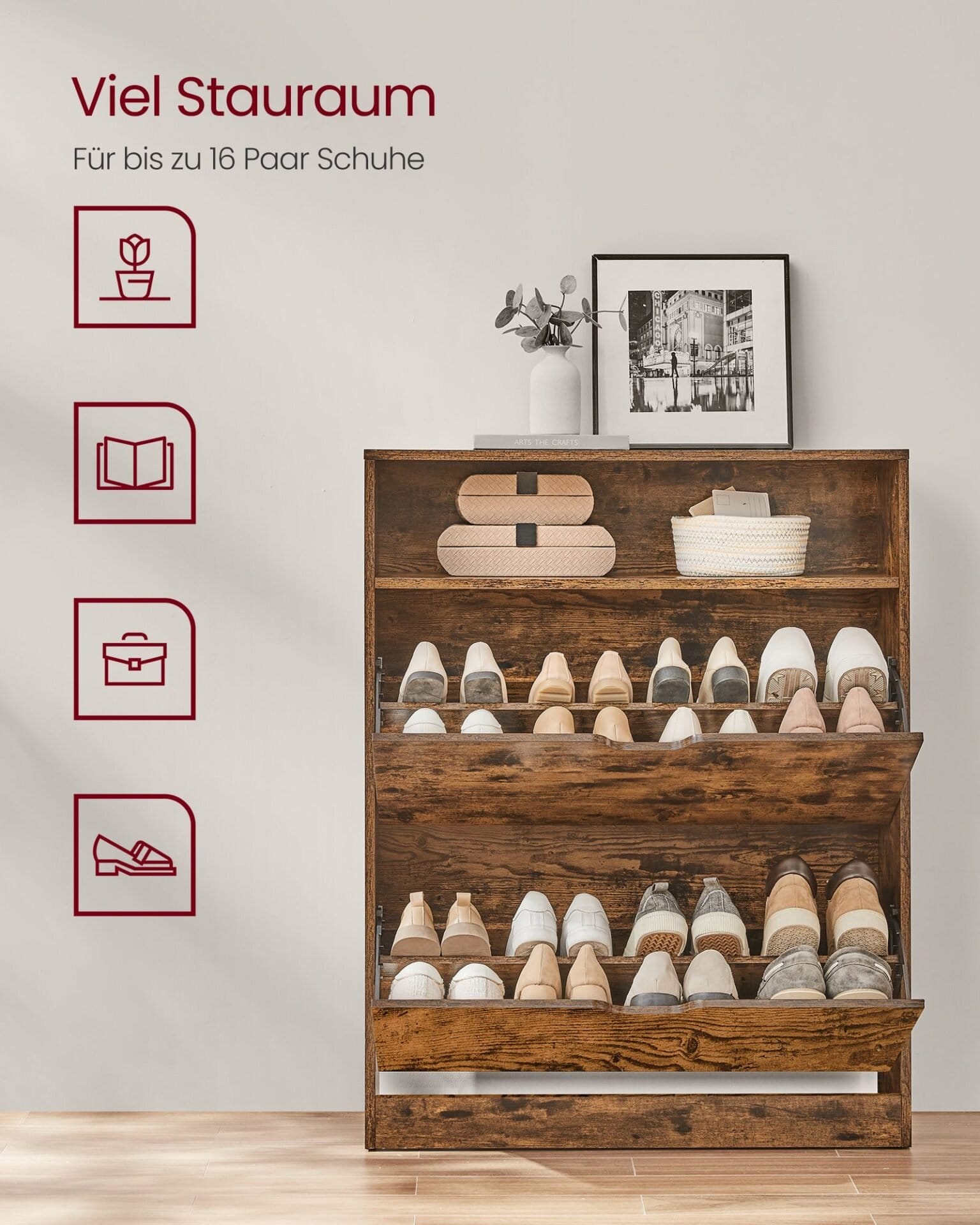 Wooden Shoe Cabinet 4 Wooden Shoe Cabinet - Billede 4