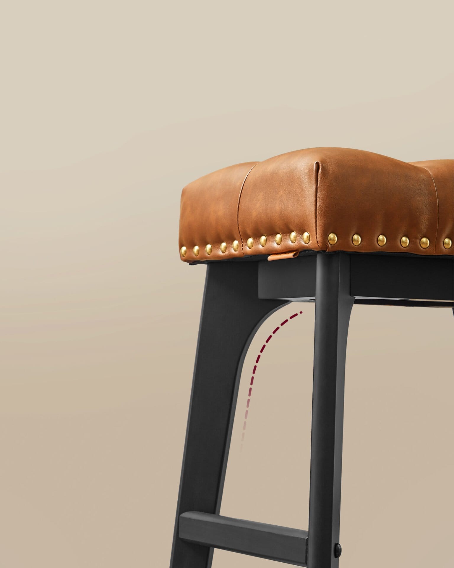 VASAGLE Bar Stools Set of 2, Kitchen Chairs, Faux Leather, Decorative Buttons and Rivets, Solid Wood Legs, 66cm High, Home Bar, Dining Room, Easy Assembly, Coffee Brown LBC085K01 7 VASAGLE Bar Stools Set of 2, Kitchen Chairs, Faux Leather, Decorative Buttons and Rivets, Solid Wood Legs, 66cm High, Home Bar, Dining Room, Easy Assembly, Coffee Brown LBC085K01 - Billede 7