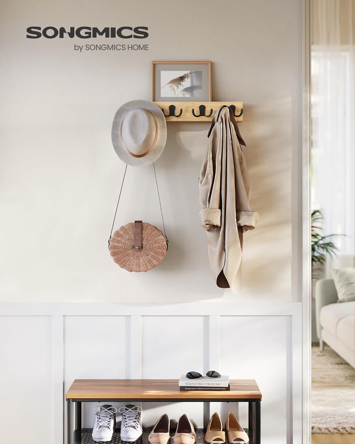 SONGMICS VASAGLE Wall Mounted Coat Rack, Coat Rack,LCR006N01 2 SONGMICS VASAGLE Wall Mounted Coat Rack, Coat Rack,LCR006N01 - Billede 2