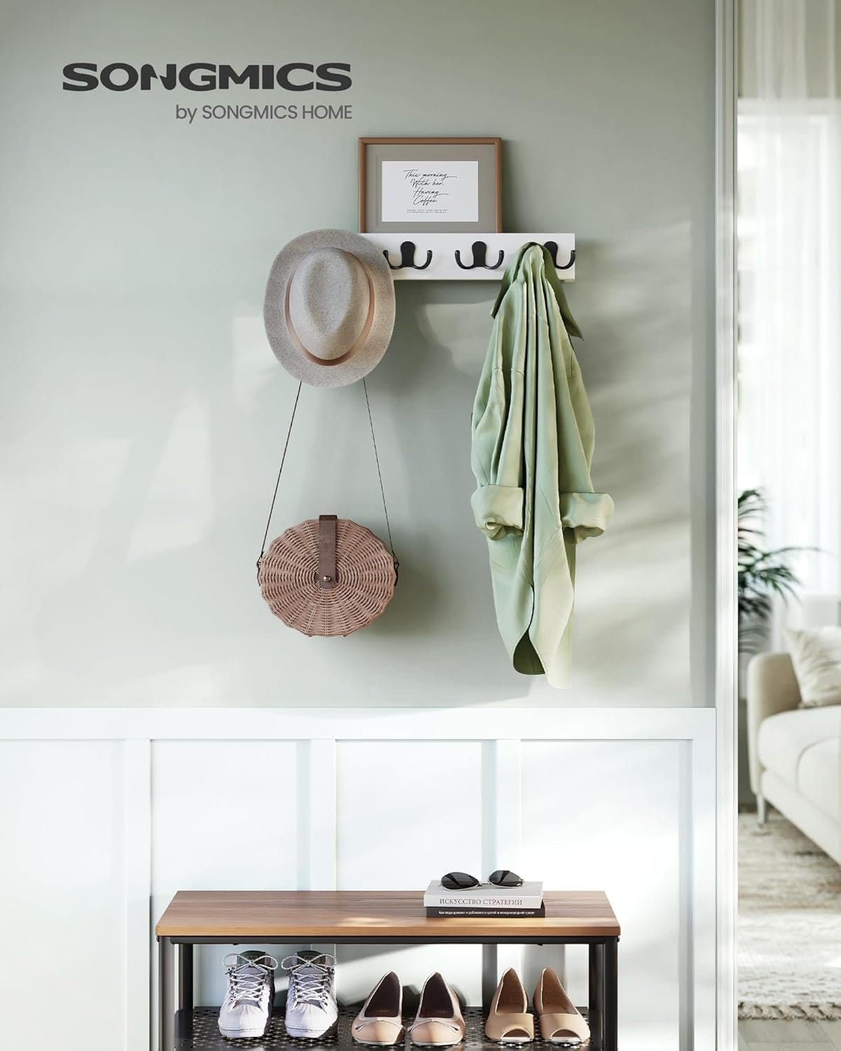 SONGMICS Wall-Mounted Coat Rack, LCR006W01 2 SONGMICS Wall-Mounted Coat Rack, LCR006W01 - Billede 2