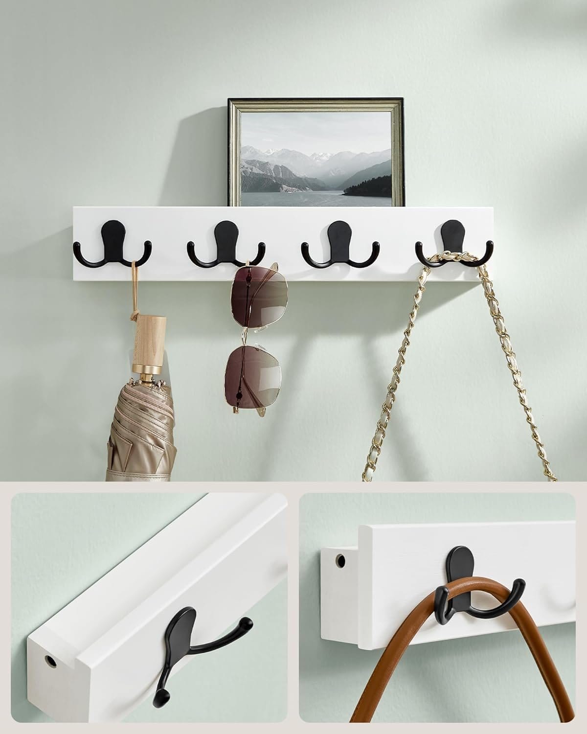 SONGMICS Wall-Mounted Coat Rack, LCR006W01 3 SONGMICS Wall-Mounted Coat Rack, LCR006W01 - Billede 3