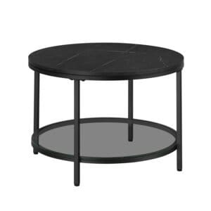 Sofabord, Stuebord, Sofacocktailbord, Marmor Sort og Blæksort