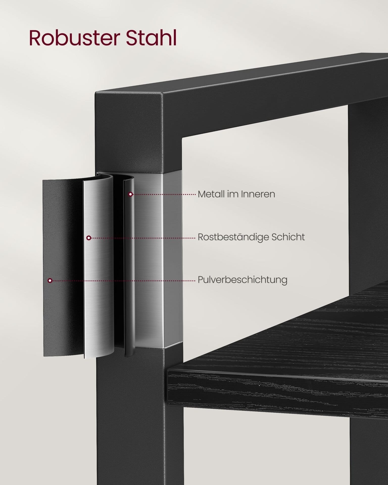 Hylder med opbevaringsplads, 30 x 66 x 186 cm høj, lysegrå 5 Hylder med opbevaringsplads, 30 x 66 x 186 cm høj, lysegrå - Billede 5