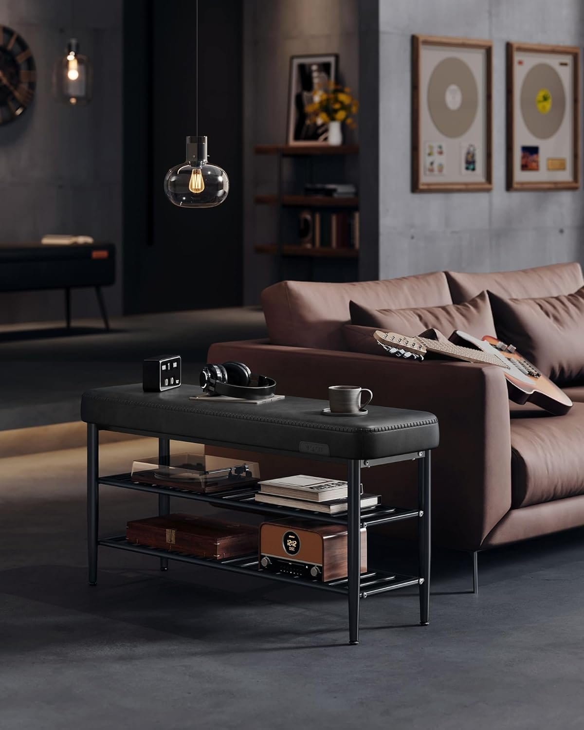 VASAGLE Shoe Bench Wall Coat Rack Set, Coat Rack with Mirror, 8 Double Hooks, Shoe Cabinet with Adjustable Shelves, Double Doors, Bench, Removable Seat Padding, 82 cm Wide, Cloud White LSC010W01 3 VASAGLE Shoe Bench Wall Coat Rack Set, Coat Rack with Mirror, 8 Double Hooks, Shoe Cabinet with Adjustable Shelves, Double Doors, Bench, Removable Seat Padding, 82 cm Wide, Cloud White LSC010W01 - Billede 3