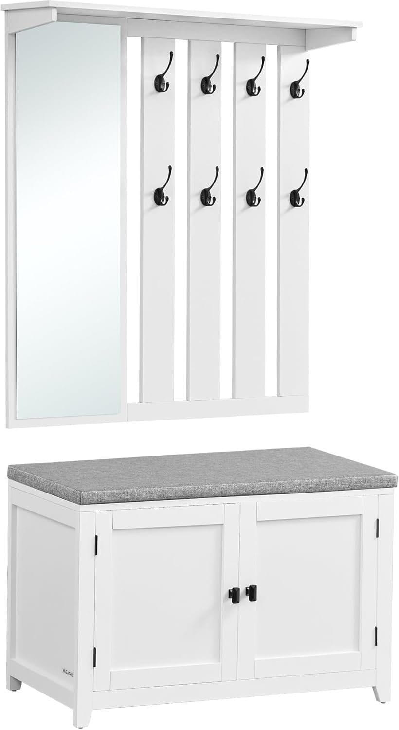 VASAGLE Shoe Bench, Shoe Rack with 2 Mesh Shelves, Shoe Storage Rack, 30 x 73 x 45 cm, for Entryway, Hallway, Living Room, Metal Frame, Black Ebony LBS073B06 1 VASAGLE Shoe Bench, Shoe Rack with 2 Mesh Shelves, Shoe Storage Rack, 30 x 73 x 45 cm, for Entryway, Hallway, Living Room, Metal Frame, Black Ebony LBS073B06