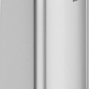 SONGMICS LTB593E01 30 Litre Steel Pedal Bin with Inner Bucket, Soft Close and Hold Open, Metallic Silver LTB593E01