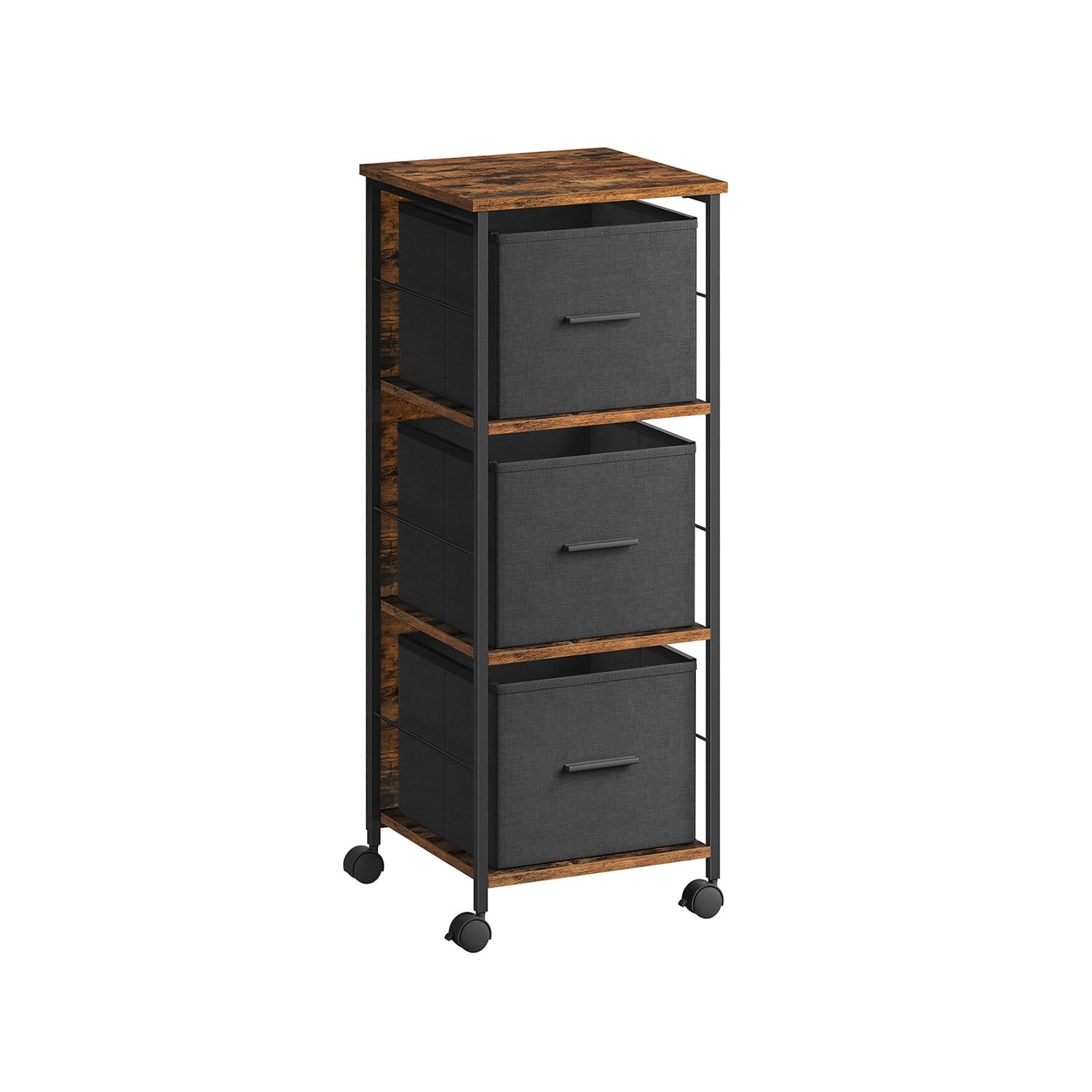 VASAGLE Filing Cabinet with 3 Drawers, Printer Stander, for A4, Letter-Size Files, Hanging File Folders, File Storage Box, Home Office, Rustic Brown and Ink Black OFC058B01 1 VASAGLE Filing Cabinet with 3 Drawers, Printer Stander, for A4, Letter-Size Files, Hanging File Folders, File Storage Box, Home Office, Rustic Brown and Ink Black OFC058B01