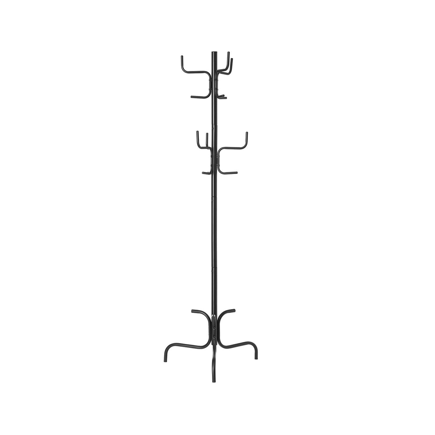 SONGMICS Coat Rack, Freestanding Metal Coat Tree with 6 Hooks, for Coats, Hats, Bags, 54 x 54 x 171.1 cm, Black RCR029B01 1 SONGMICS Coat Rack, Freestanding Metal Coat Tree with 6 Hooks, for Coats, Hats, Bags, 54 x 54 x 171.1 cm, Black RCR029B01