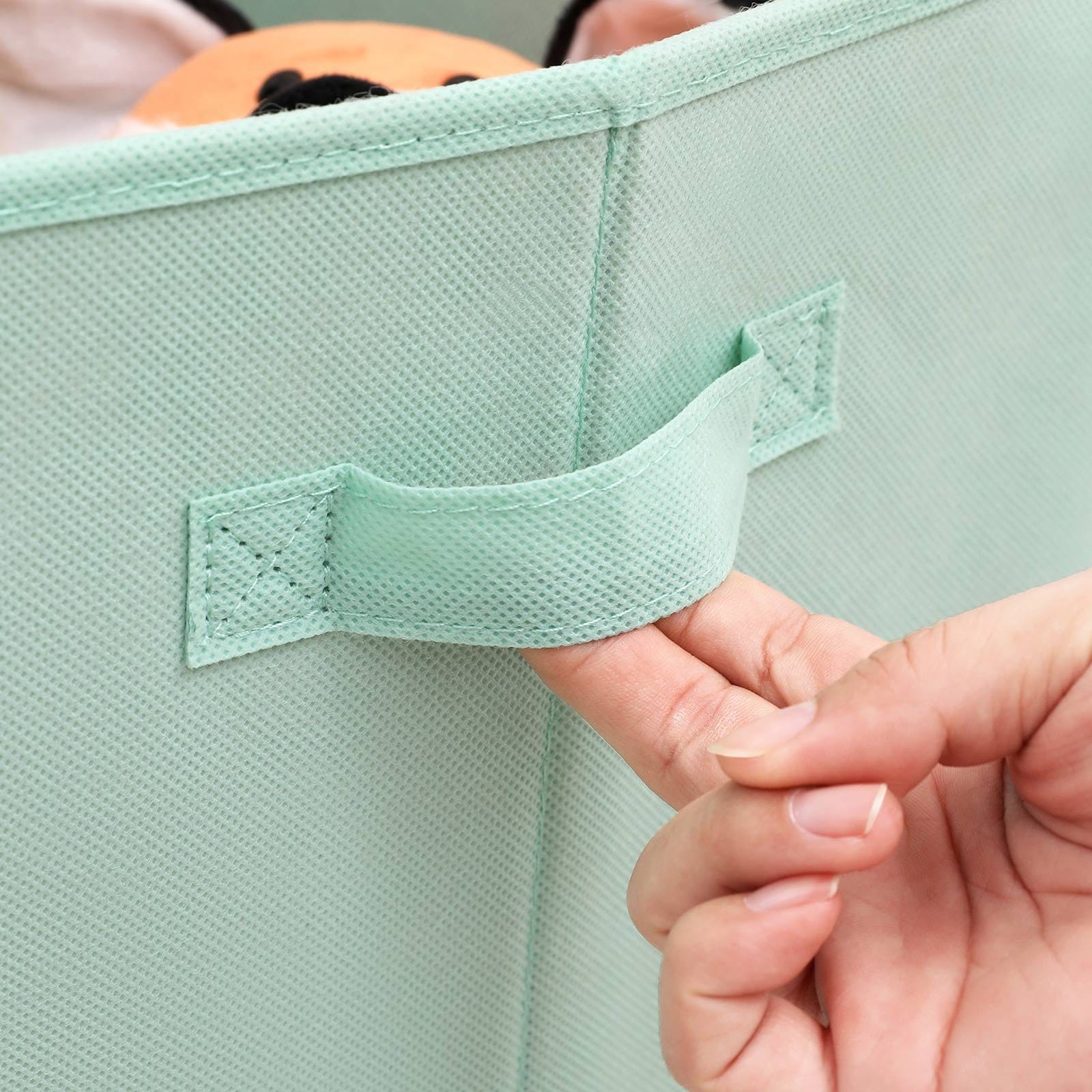 SONGMICS Storage Boxes, Set of 3, Toy Organiser Boxes, Foldable Storage Cubes with Two Handles, for Kid’s Room, Playroom, Bedroom, 30 x 30 x 30 cm, Space Theme, Green RFB001G03 2 SONGMICS Storage Boxes, Set of 3, Toy Organiser Boxes, Foldable Storage Cubes with Two Handles, for Kid’s Room, Playroom, Bedroom, 30 x 30 x 30 cm, Space Theme, Green RFB001G03 - Billede 2