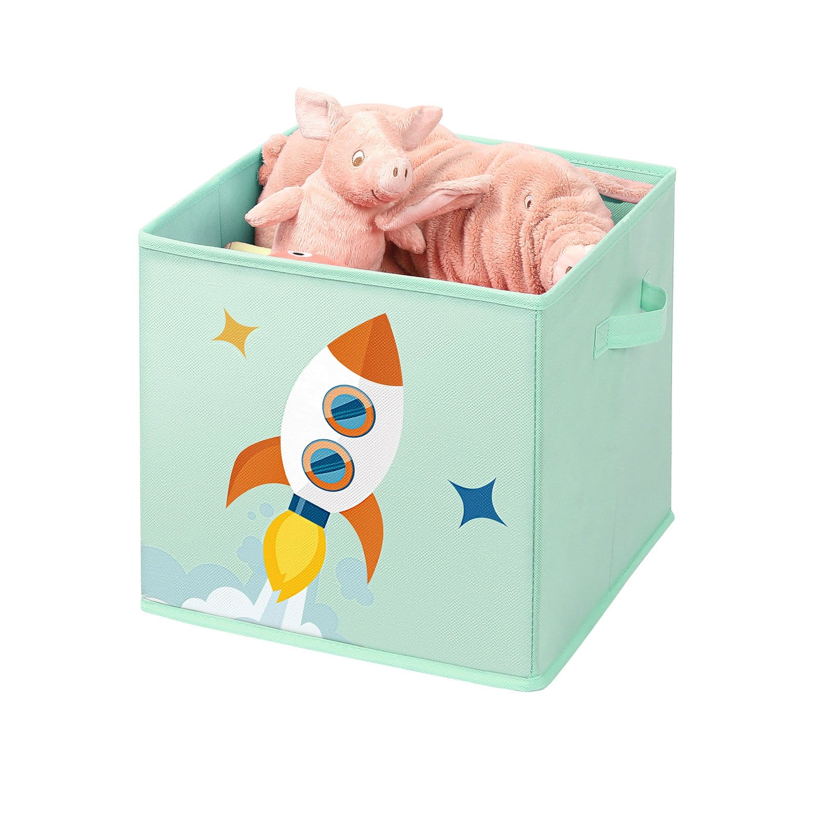 SONGMICS Storage Boxes, Set of 3, Toy Organiser Boxes, Foldable Storage Cubes with Two Handles, for Kid’s Room, Playroom, Bedroom, 30 x 30 x 30 cm, Space Theme, Green RFB001G03 5 SONGMICS Storage Boxes, Set of 3, Toy Organiser Boxes, Foldable Storage Cubes with Two Handles, for Kid’s Room, Playroom, Bedroom, 30 x 30 x 30 cm, Space Theme, Green RFB001G03 - Billede 5