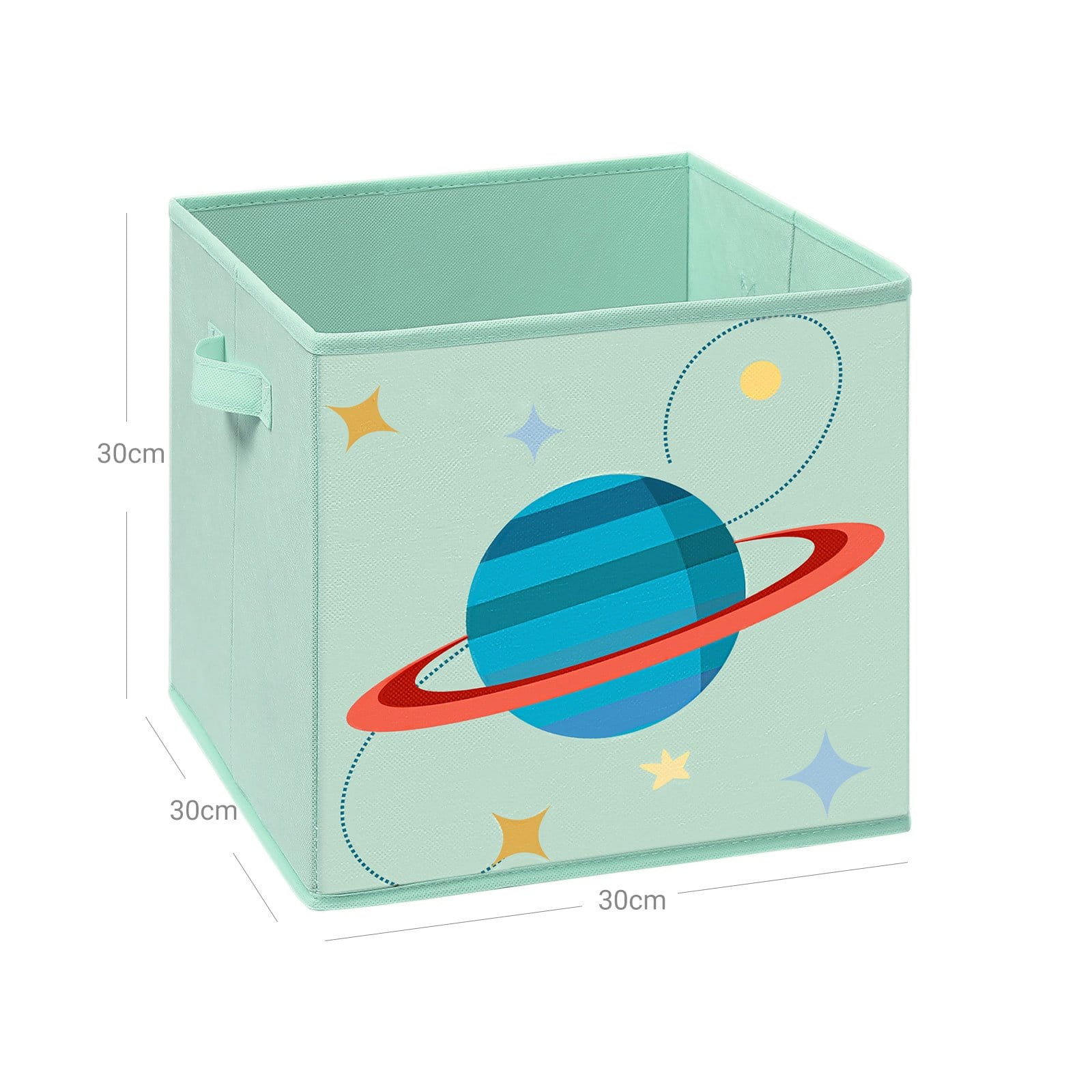 SONGMICS Storage Boxes, Set of 3, Toy Organiser Boxes, Foldable Storage Cubes with Two Handles, for Kid’s Room, Playroom, Bedroom, 30 x 30 x 30 cm, Space Theme, Green RFB001G03 6 SONGMICS Storage Boxes, Set of 3, Toy Organiser Boxes, Foldable Storage Cubes with Two Handles, for Kid’s Room, Playroom, Bedroom, 30 x 30 x 30 cm, Space Theme, Green RFB001G03 - Billede 6