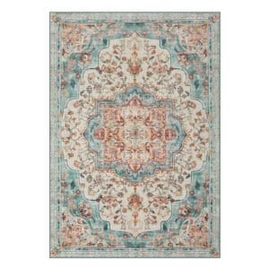 SONGMICS HOME Rug 120 x 170 cm Living Room Rug Non Slip Rug Traditional Vintage Style Living Room Kitchen Hallway Dining Room Machine Washable Dove Grey TAR032G01