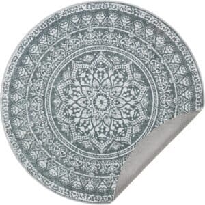 SONGMICS HOME Living Room Rug, Diameter 120 cm, Round Rug for Living Room, Non-Slip, for Bedroom, Single Sofa, Machine Washable, Boho Style, Taupe Grey TAR051G01