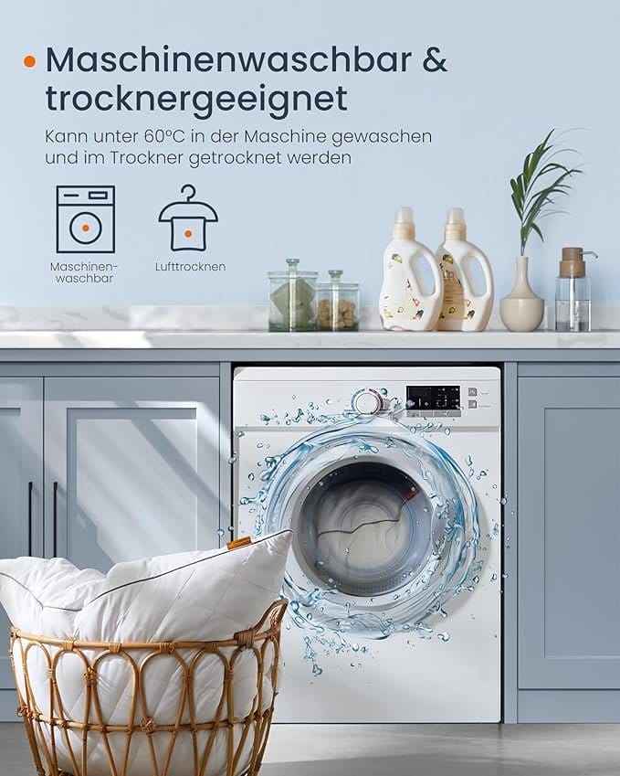 Pudesæt med 2, vendbar 80 x 80 cm, kølende blødt betræk, 1200 g fyld, Cloud White 6 Pudesæt med 2, vendbar 80 x 80 cm, kølende blødt betræk, 1200 g fyld, Cloud White - Billede 6