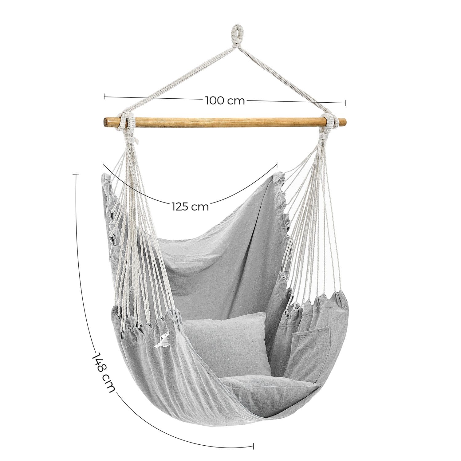 SONGMICS GDC187G01 Hanging Chair, Hanging Chair with Cushions