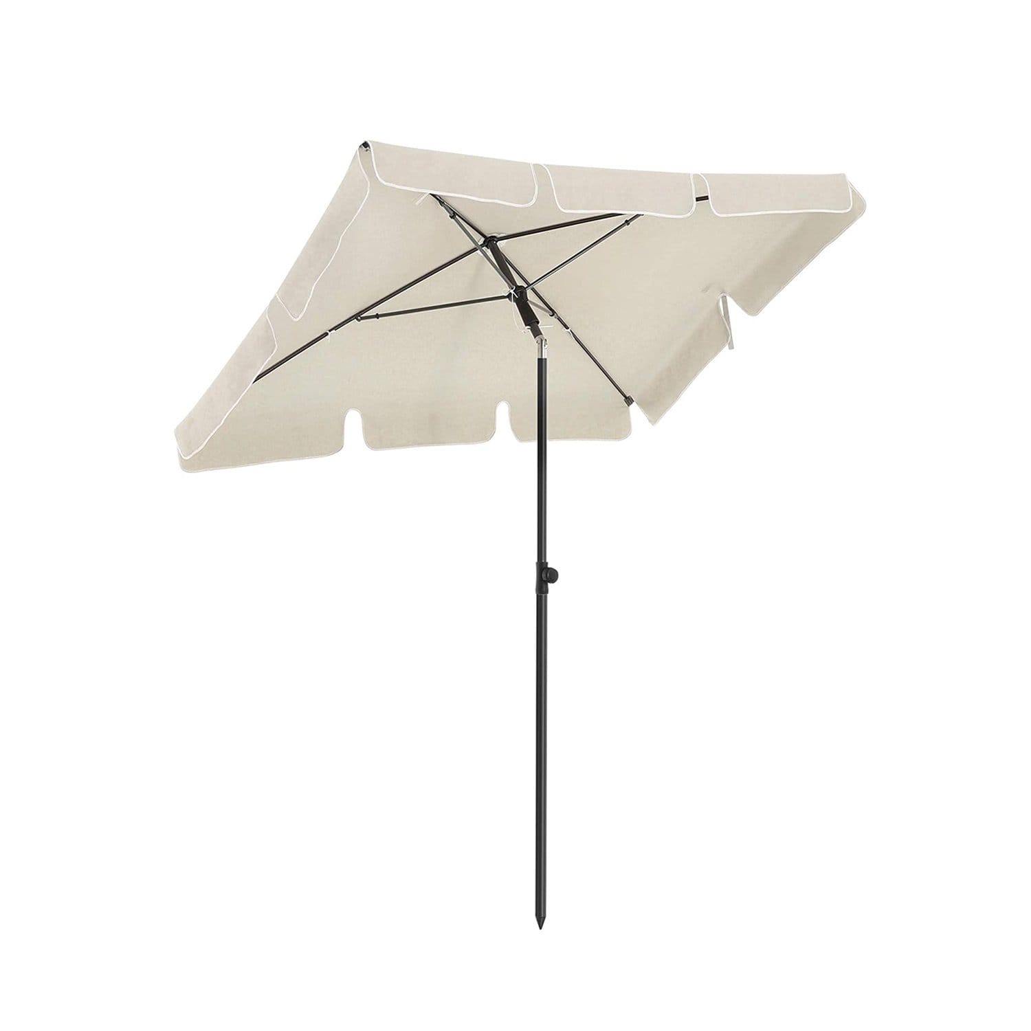 SONGMICS Rectangular Balcony Parasol 2 x 1.25 m, UPF 50+ Protection, Tilting Sunshade, PA-Coated Canopy, Carrying Bag, Garden Terrace, Base Not Included, Beige GPU025M01 1 SONGMICS Rectangular Balcony Parasol 2 x 1.25 m, UPF 50+ Protection, Tilting Sunshade, PA-Coated Canopy, Carrying Bag, Garden Terrace, Base Not Included, Beige GPU025M01