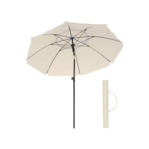 1,6 m Parasol, Strandparasol, UPF 50+, Solbeskyttelse, Bærbar Ottekantet, Beige
