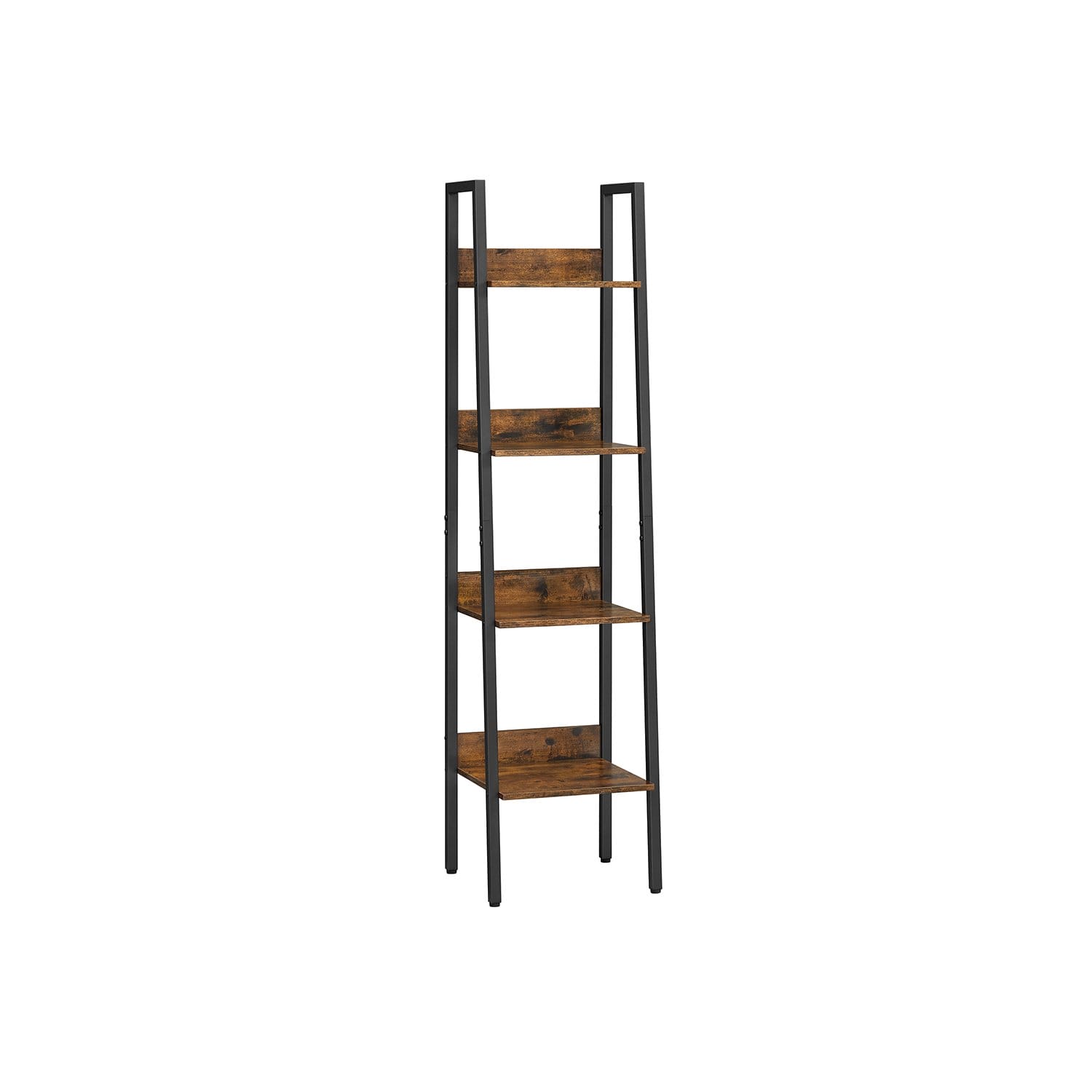 VASAGLE Ladder Shelf, 4-Tier Home Office Bookshelf, Freestanding Storage Shelves, for Living Room Bedroom Kitchen, Steel Frame, Easy to Assemble, Industrial, Rustic Brown and Black LLS108B01 1 VASAGLE Ladder Shelf, 4-Tier Home Office Bookshelf, Freestanding Storage Shelves, for Living Room Bedroom Kitchen, Steel Frame, Easy to Assemble, Industrial, Rustic Brown and Black LLS108B01