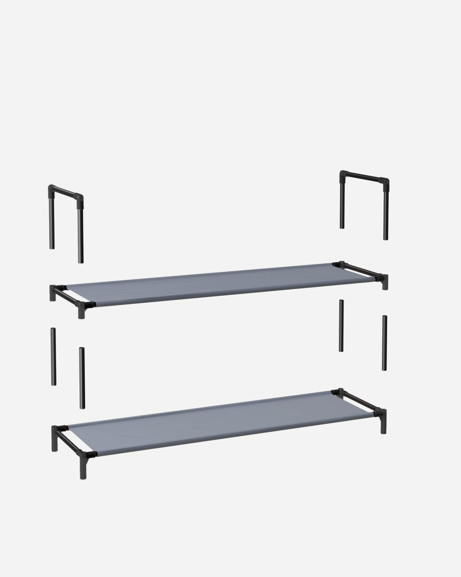 10-etagers skohylde, skostativ, 45 x 28 x 173 cm, metalramme, grå 5 10-etagers skohylde, skostativ, 45 x 28 x 173 cm, metalramme, grå - Billede 5