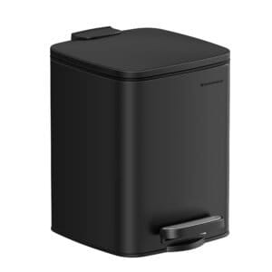 Skraldespand, Køkkenspand, Stålpedal, Med Indvendig Spand, Soft Close, 6 L, Sort