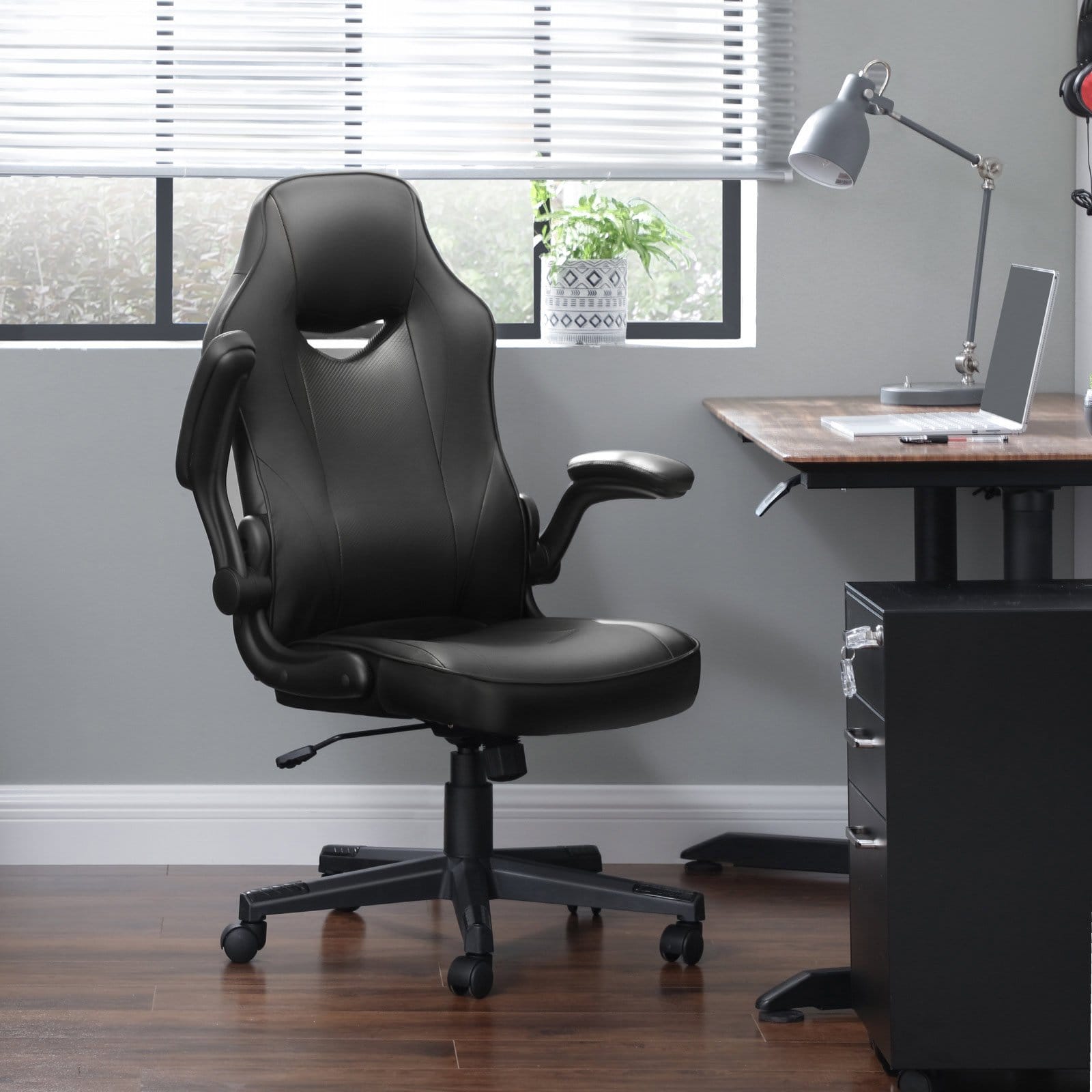 SONGMICS OBG064B01 Ergonomic Desk Computer Chair Height Adjustable up to 150kg Load Capacity PU Leather Home Office Office Black 2 SONGMICS OBG064B01 Ergonomic Desk Computer Chair Height Adjustable up to 150kg Load Capacity PU Leather Home Office Office Black - Billede 2