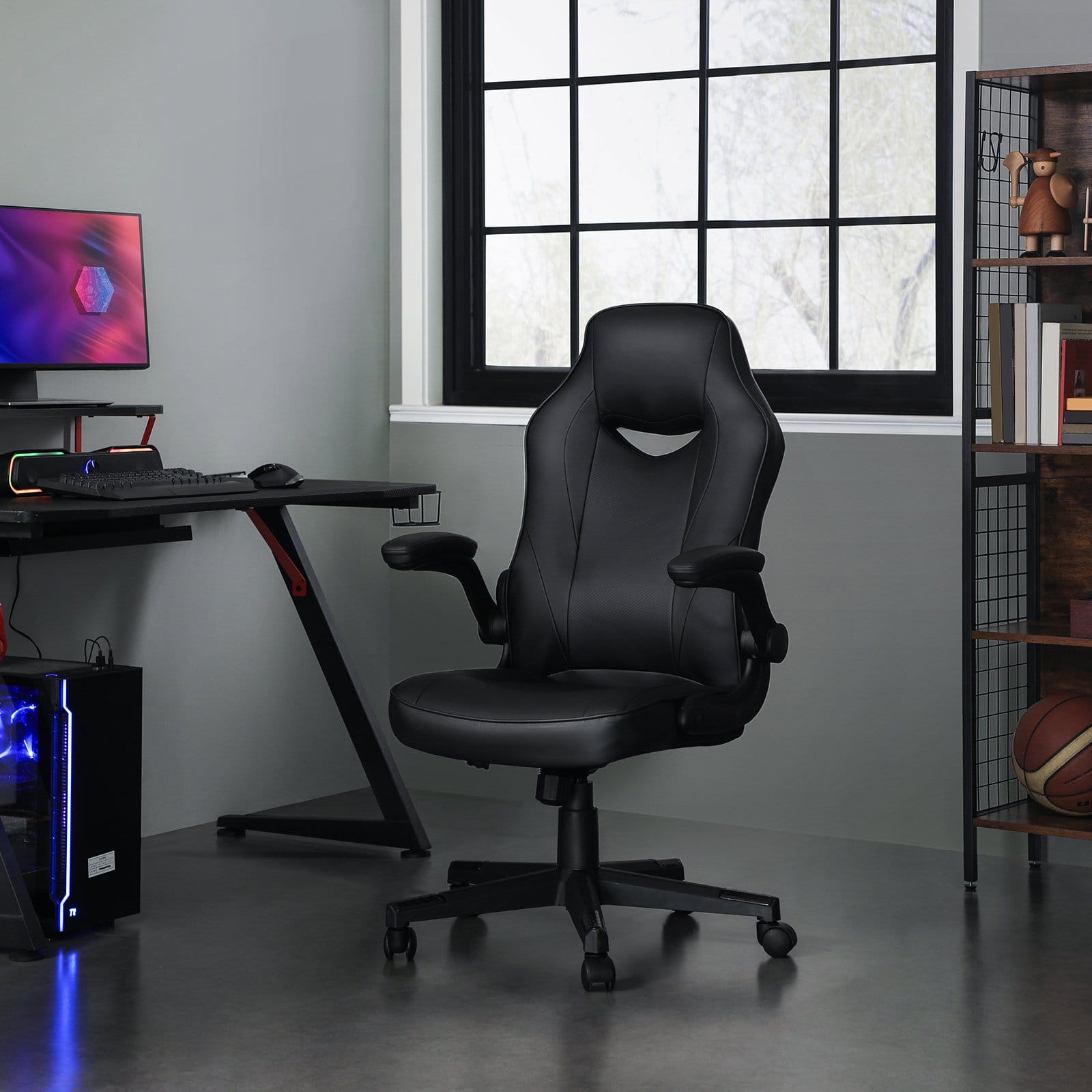 SONGMICS OBG064B01 Ergonomic Desk Computer Chair Height Adjustable up to 150kg Load Capacity PU Leather Home Office Office Black 3 SONGMICS OBG064B01 Ergonomic Desk Computer Chair Height Adjustable up to 150kg Load Capacity PU Leather Home Office Office Black - Billede 3
