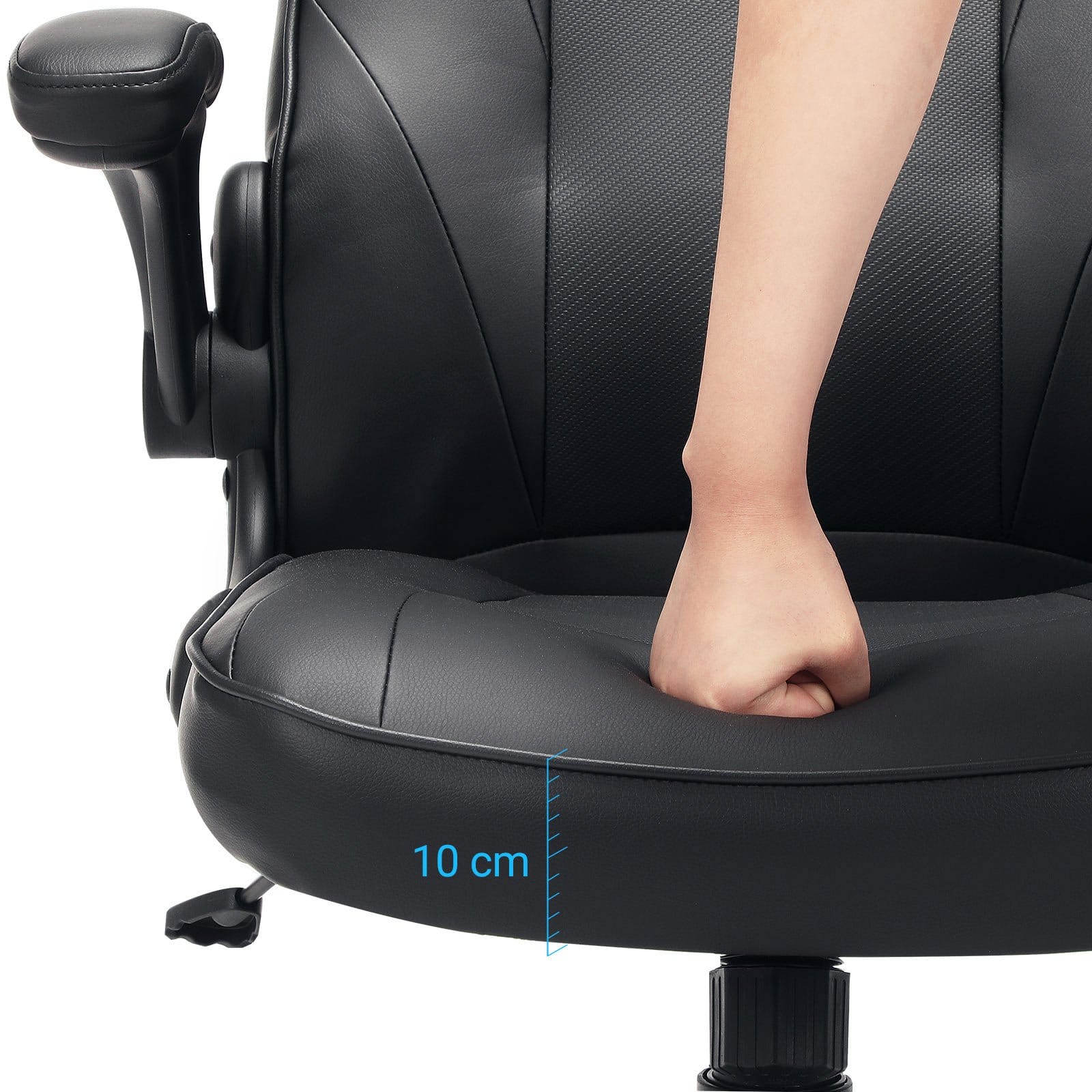 SONGMICS OBG064B01 Ergonomic Desk Computer Chair Height Adjustable up to 150kg Load Capacity PU Leather Home Office Office Black 5 SONGMICS OBG064B01 Ergonomic Desk Computer Chair Height Adjustable up to 150kg Load Capacity PU Leather Home Office Office Black - Billede 5
