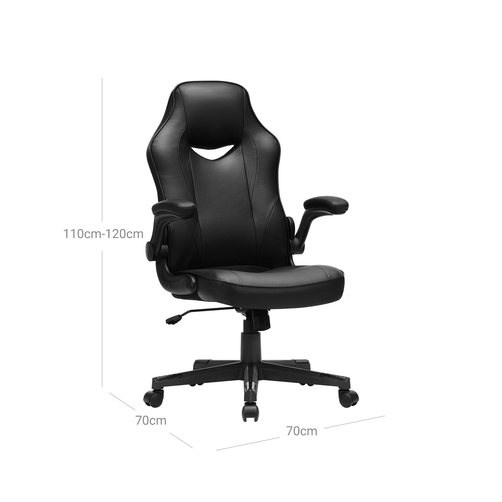 SONGMICS OBG064B01 Ergonomic Desk Computer Chair Height Adjustable up to 150kg Load Capacity PU Leather Home Office Office Black 7 SONGMICS OBG064B01 Ergonomic Desk Computer Chair Height Adjustable up to 150kg Load Capacity PU Leather Home Office Office Black - Billede 7