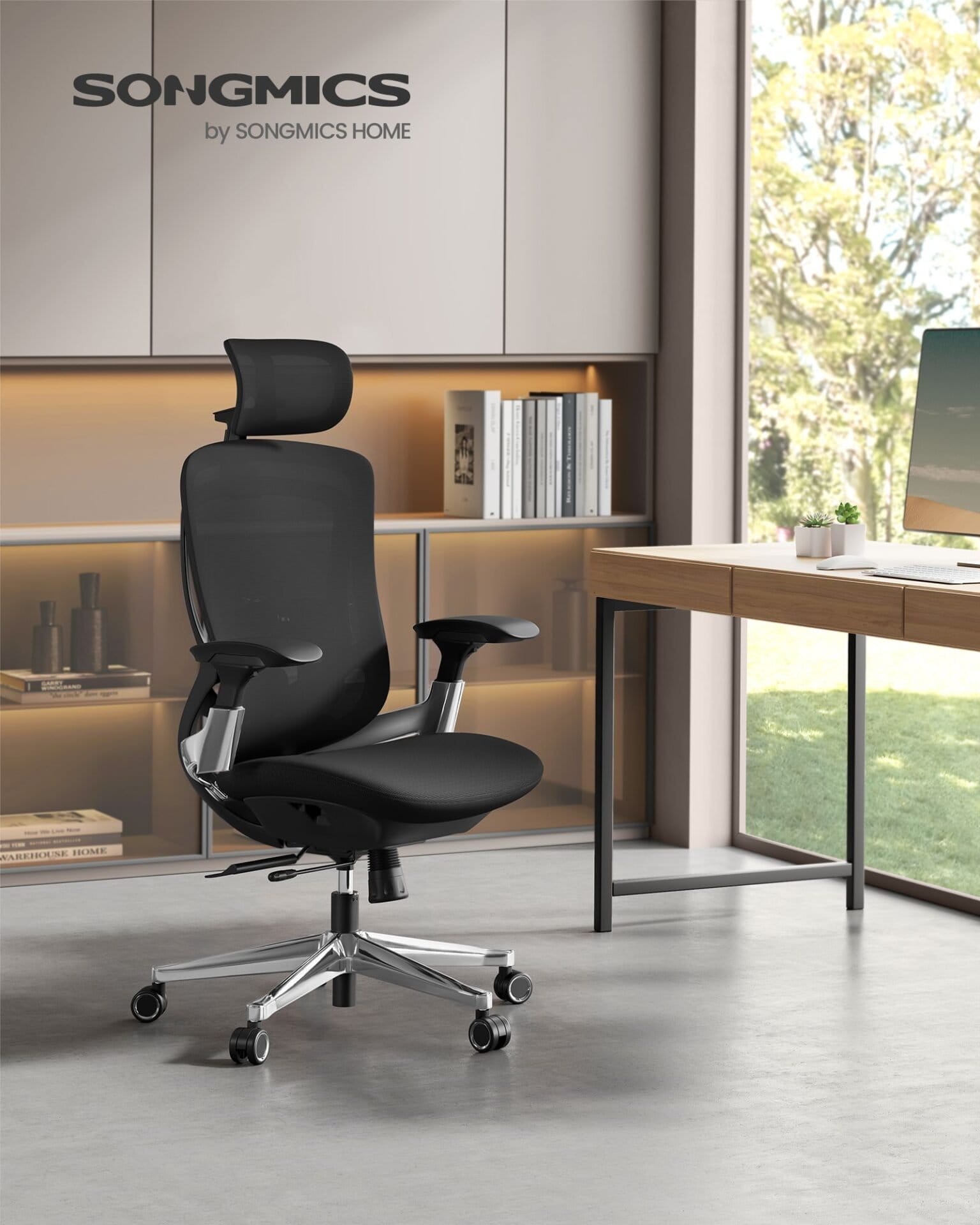 Ergonomisk justerbar kontorstol med justerbar lænefunktion - justerbart sæde - Ink Black 2 Ergonomisk justerbar kontorstol med justerbar lænefunktion - justerbart sæde - Ink Black - Billede 2